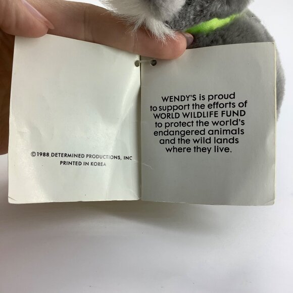 Vintage Wendy's WWF Koala Plush Toy 1988 Collectible 5.5" - Picture 6 of 14